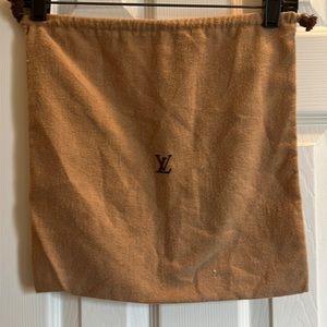 Louis Vuitton medium taupe flannel dust bag with drawstring